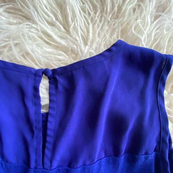 INC Royal Blue sheer shoulder Blouse - Picture 5 of 5